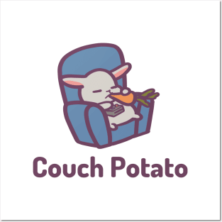 Couch Potato Cute Bunny Posters and Art